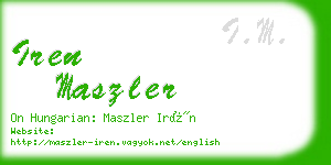 iren maszler business card